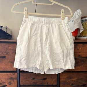 WeWoreWhat White Women's Linen Shorts